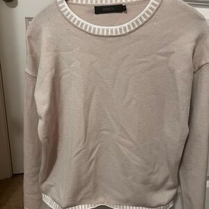 Zesica Women's Pinkish Cream Boatneck Sweater